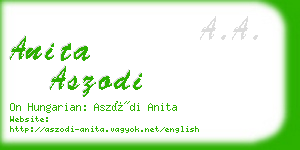 anita aszodi business card